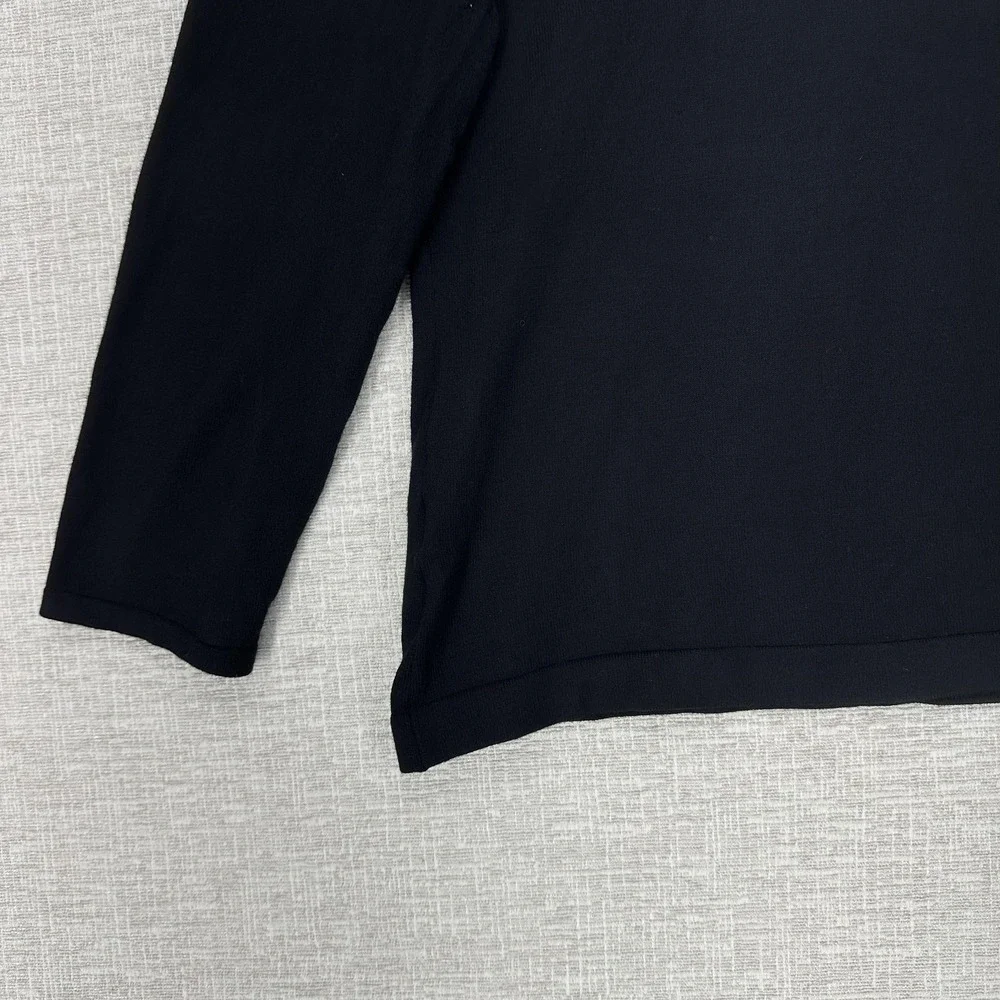 Jones Wear Sweater Womens Large Black Ruffle Neck Knit Pullover Long Sleeve - Picture 3 of 11
